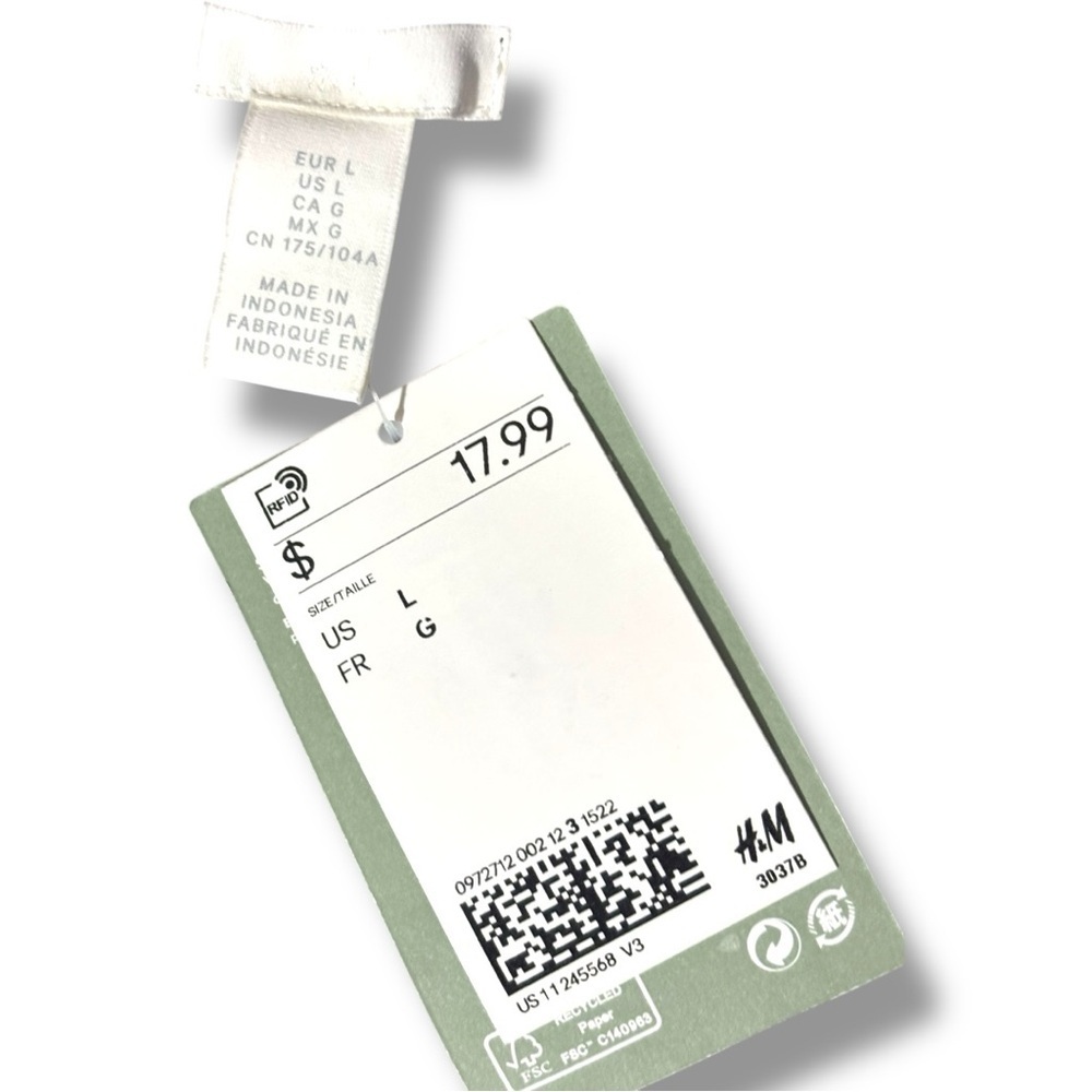 H&M NWT Tie Strap Rouched Back Light Beige/Leopard Print Draped Camisole Top - Picture 6 of 15